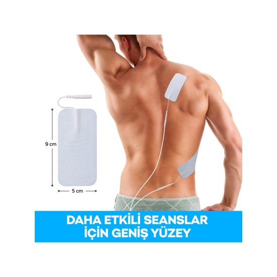 Tens Elektrodu Düz Giriş Kablolu 5x9cm Dikdörtgen