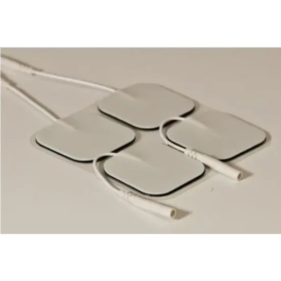 Tens Elektrodu Düz Giriş Kablolu 5x5cm Kare - 5x5 Cm Kablolu Ems Tens Cihazı Elektrotu