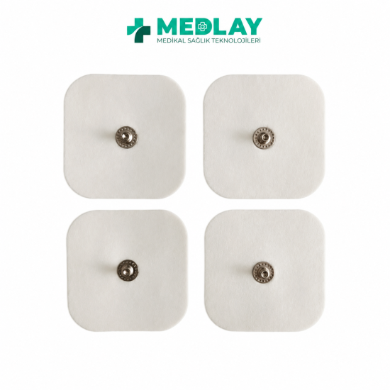 Tens Elektrod Çıtçıtlı 5x5 cm Kare - 5x5 Cm Ems Tens Cihazı Çıt Çıt Elektrot