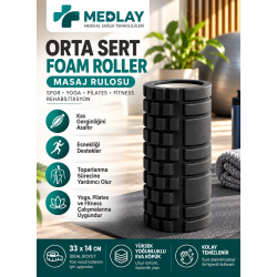 Foam Roller 33Cm Siyah Renk - Masaj Rulosu