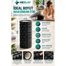 Foam Roller 33Cm Siyah Renk - Masaj Rulosu